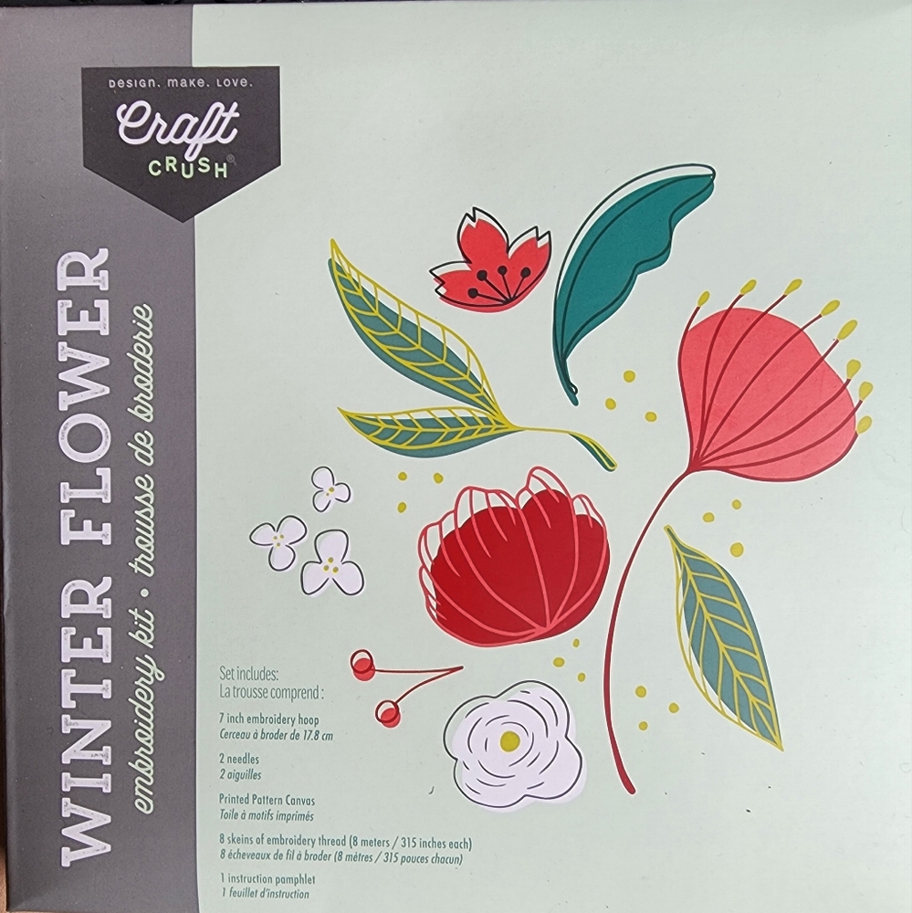 Winter Flower embroidery kit